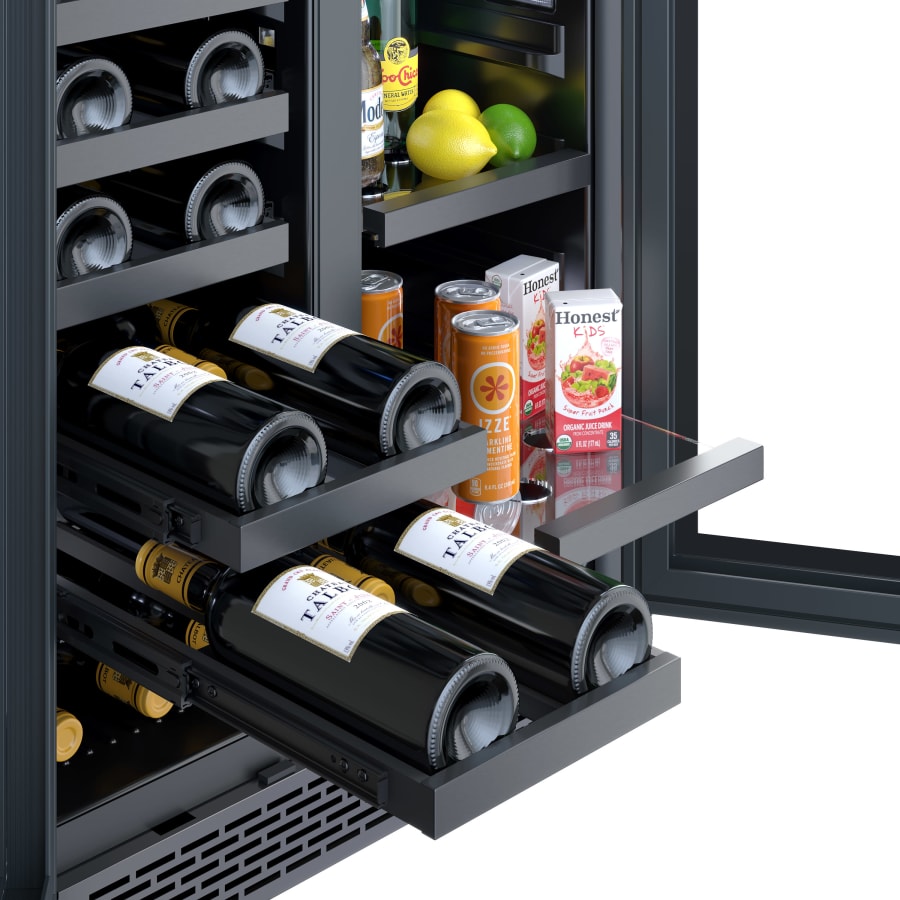 Avallon 24 Inch Wide 21 Bottle Capacity and 64 Can Capacity Undercounter Wine and Beverage Cooler - AWBC242GGFDBLSS