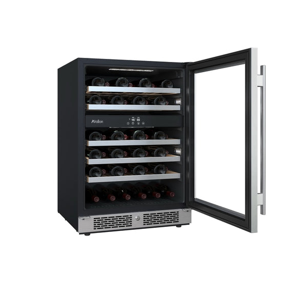 Avallon 24 Inch Wide 45 Bottle Capacity Dual Zone Wine Cooler with Right Swing Door - AWC242DPRSRH