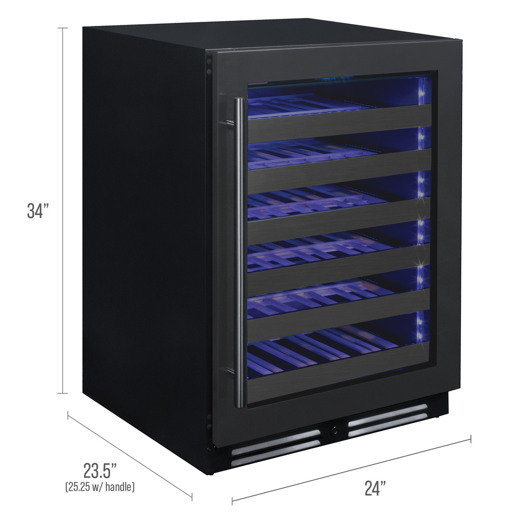Allavino Reserva Series 50 Bottle Single Zone Built-in Luxury Wine Refrigerator with Black Stainless Steel Door - Right Hinge - BDW5034S-1BSR