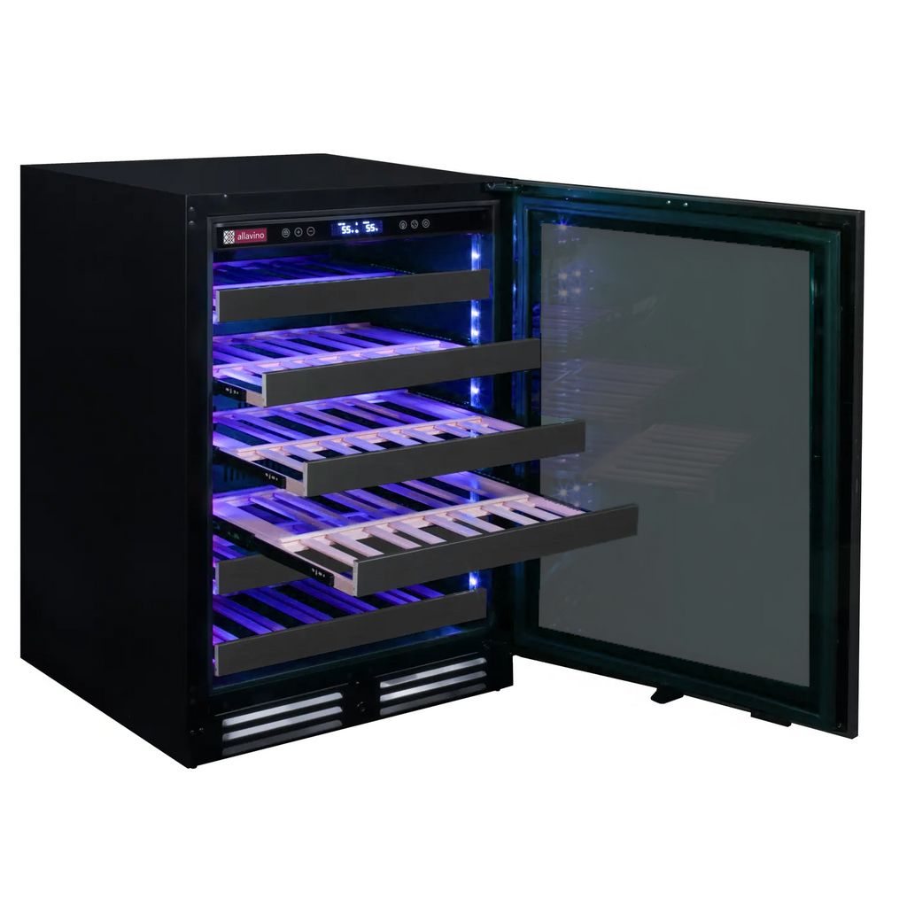 Allavino Reserva Series 50 Bottle Single Zone Built-in Luxury Wine Refrigerator with Black Stainless Steel Door - Right Hinge - BDW5034S-1BSR