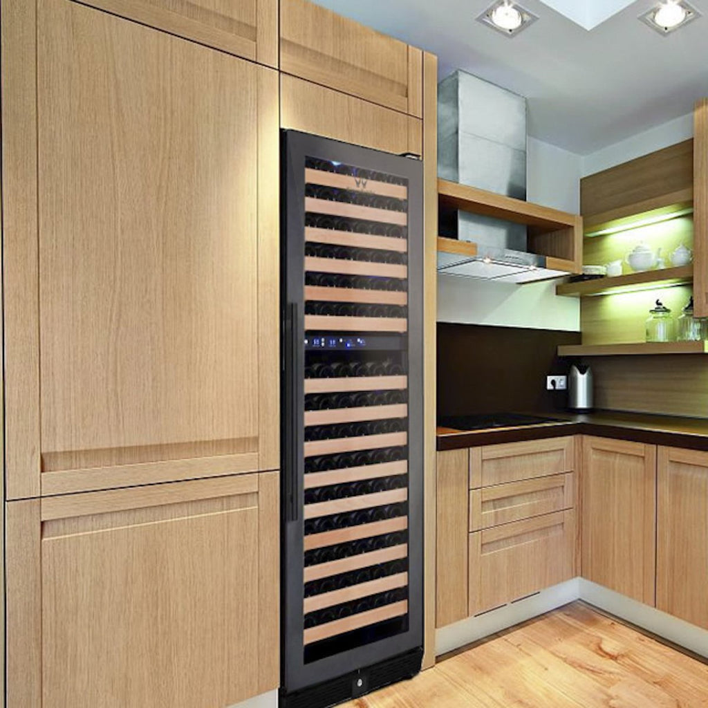 KingsBottle 164 Bottle Large Wine Refrigerator With Glass Door - KBU170DX