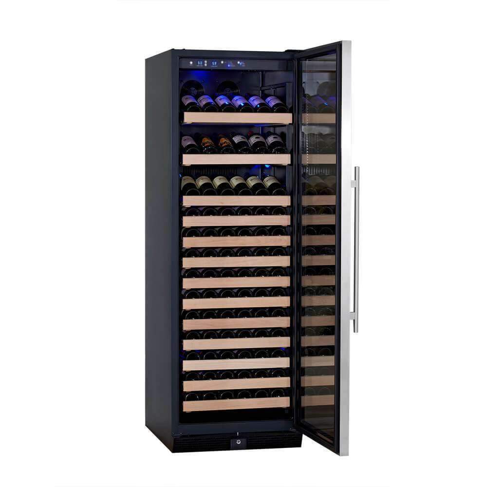 KingsBottle Tall Large Wine Cooler Refrigerator Drinks Cabinet with Stainless Steel Trim - KBU170WX