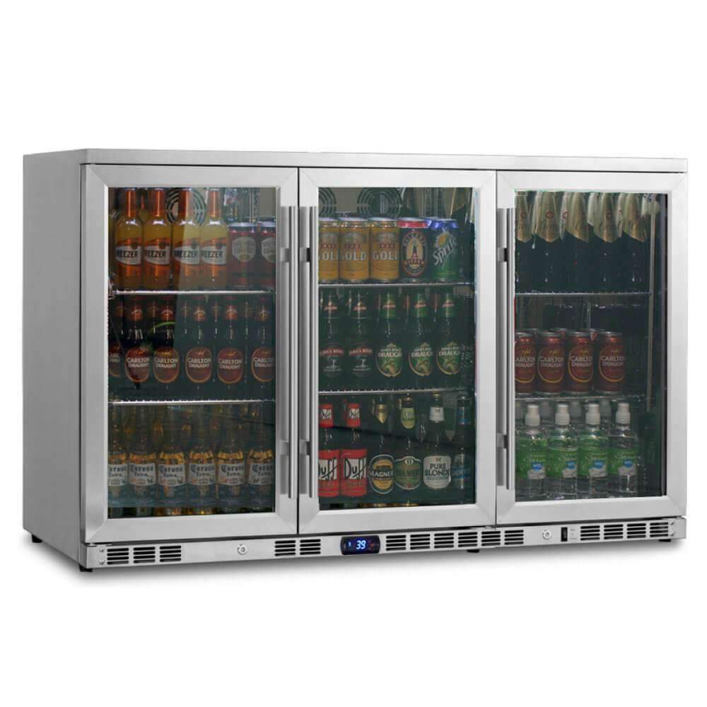 KingsBottle 53 Inch Heating Glass 3 Door Large Beverage Refrigerator - KBU328M