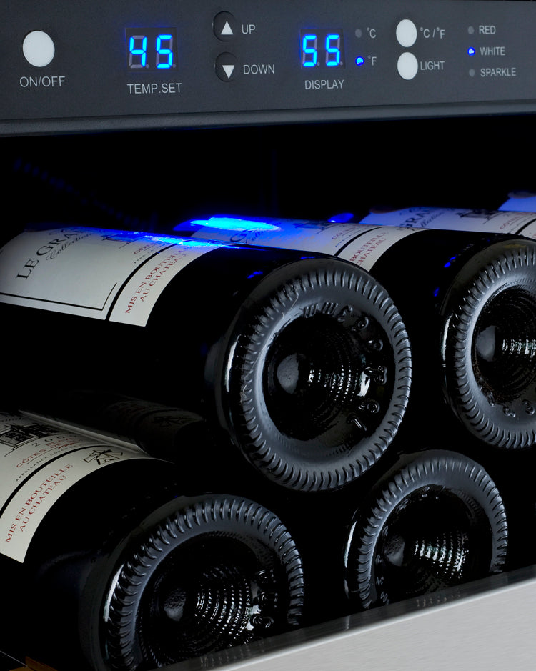 Allavino 24" Wide FlexCount II Tru-Vino 128 Bottle Single Zone Stainless Steel Left Hinge Wine Refrigerator - VSWR128-1SL20