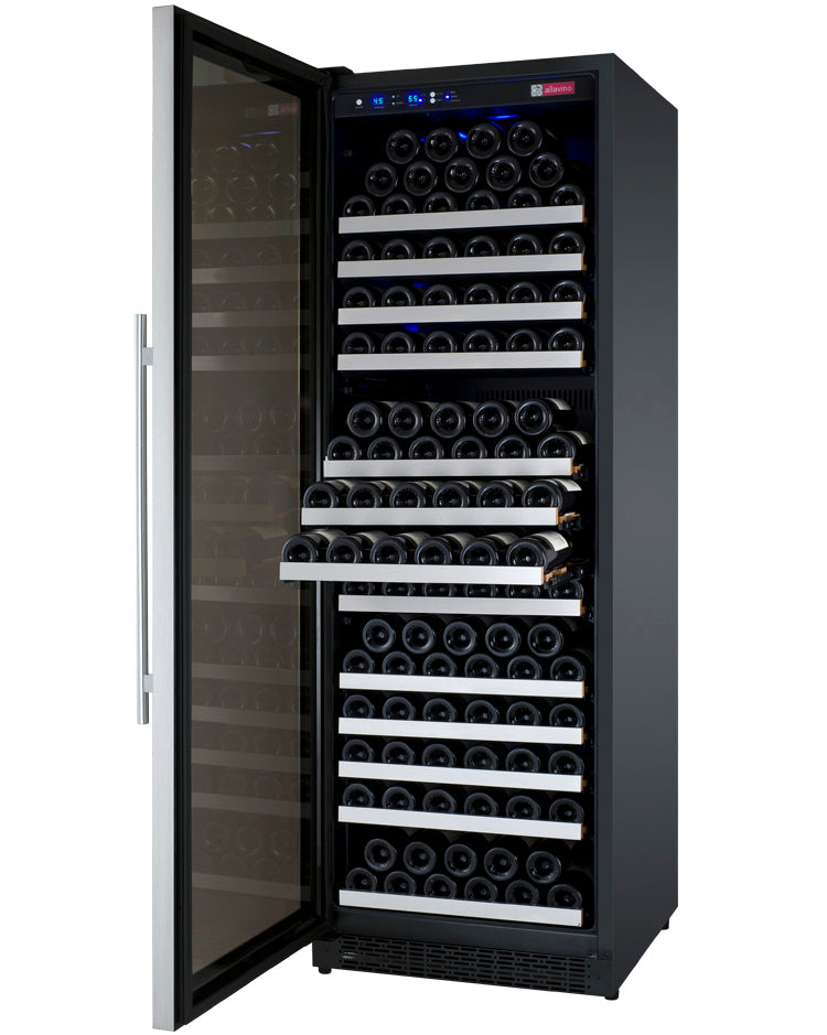 Allavino 24" Wide FlexCount II Tru-Vino 177 Bottle Single Zone Stainless Steel Left Hinge Wine Refrigerator - VSWR177-1SL20 - Wine Cooler City