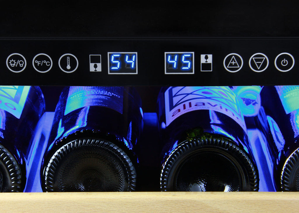 Allavino 24" Wide FlexCount Classic II Tru-Vino 172 Bottle Dual Zone Stainless Steel Right Hinge Wine Refrigerator - YHWR172-2SR20
