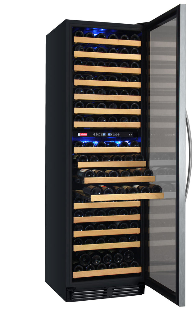 Allavino 24" Wide FlexCount Classic II Tru-Vino 172 Bottle Dual Zone Stainless Steel Right Hinge Wine Refrigerator - YHWR172-2SR20