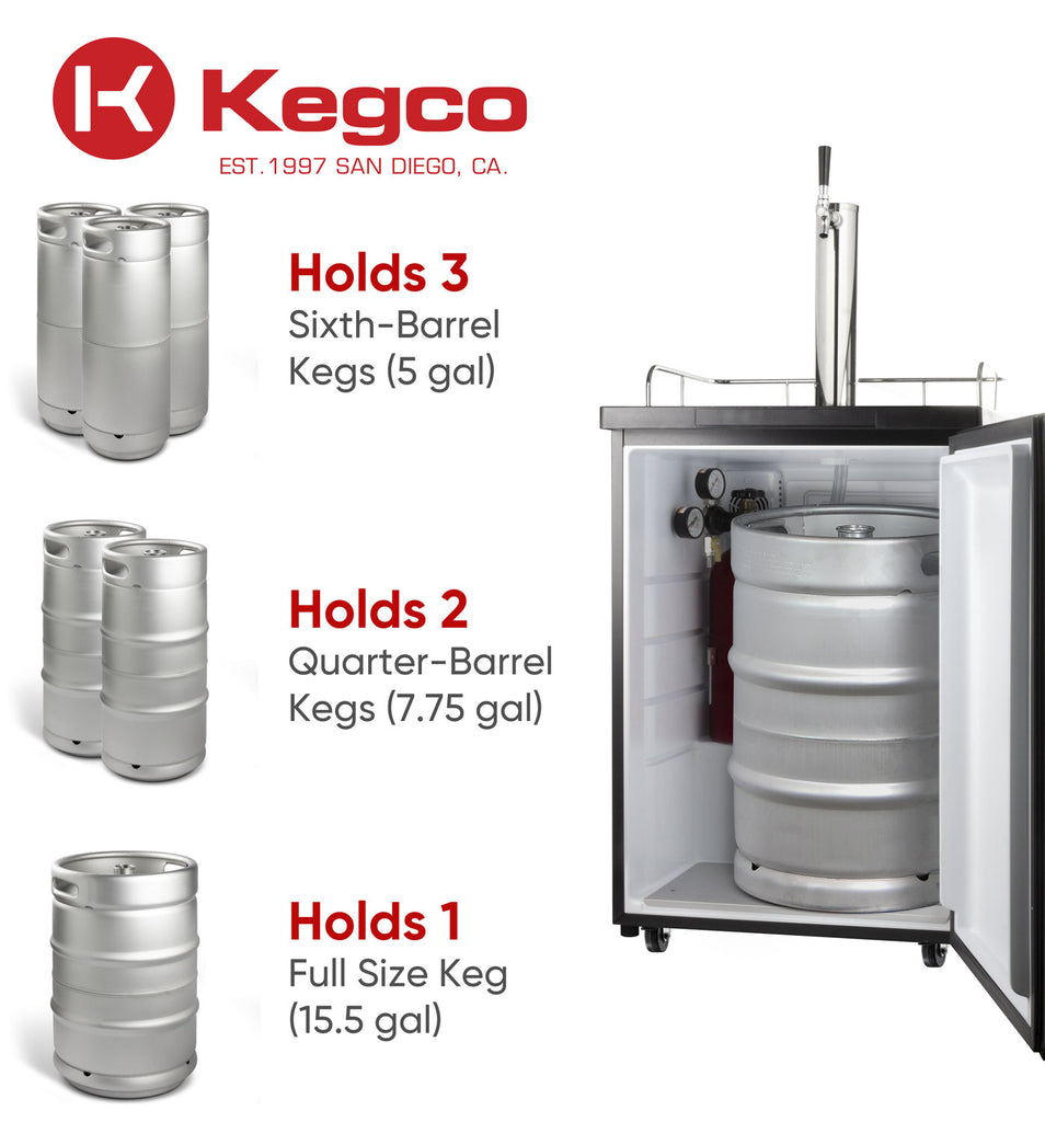 Kegco 24" Wide Single Tap Black Kegerator Model - K209B-1NK - Wine Cooler City