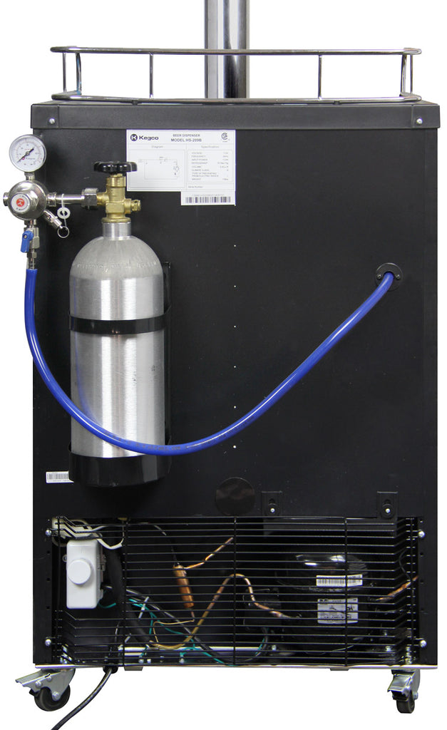 Kegco 24" Wide Kombucha Dual Tap Black Stainless Steel Kegerator - KOM30X-2NK