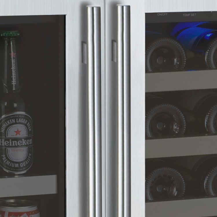 Allavino 30" Wide FlexCount II Tru-Vino 30 Bottle/88 Can Dual Zone Stainless Steel Built-In Wine Refrigerator/Beverage Center - VSWB30-2SF20 - Wine Cooler City