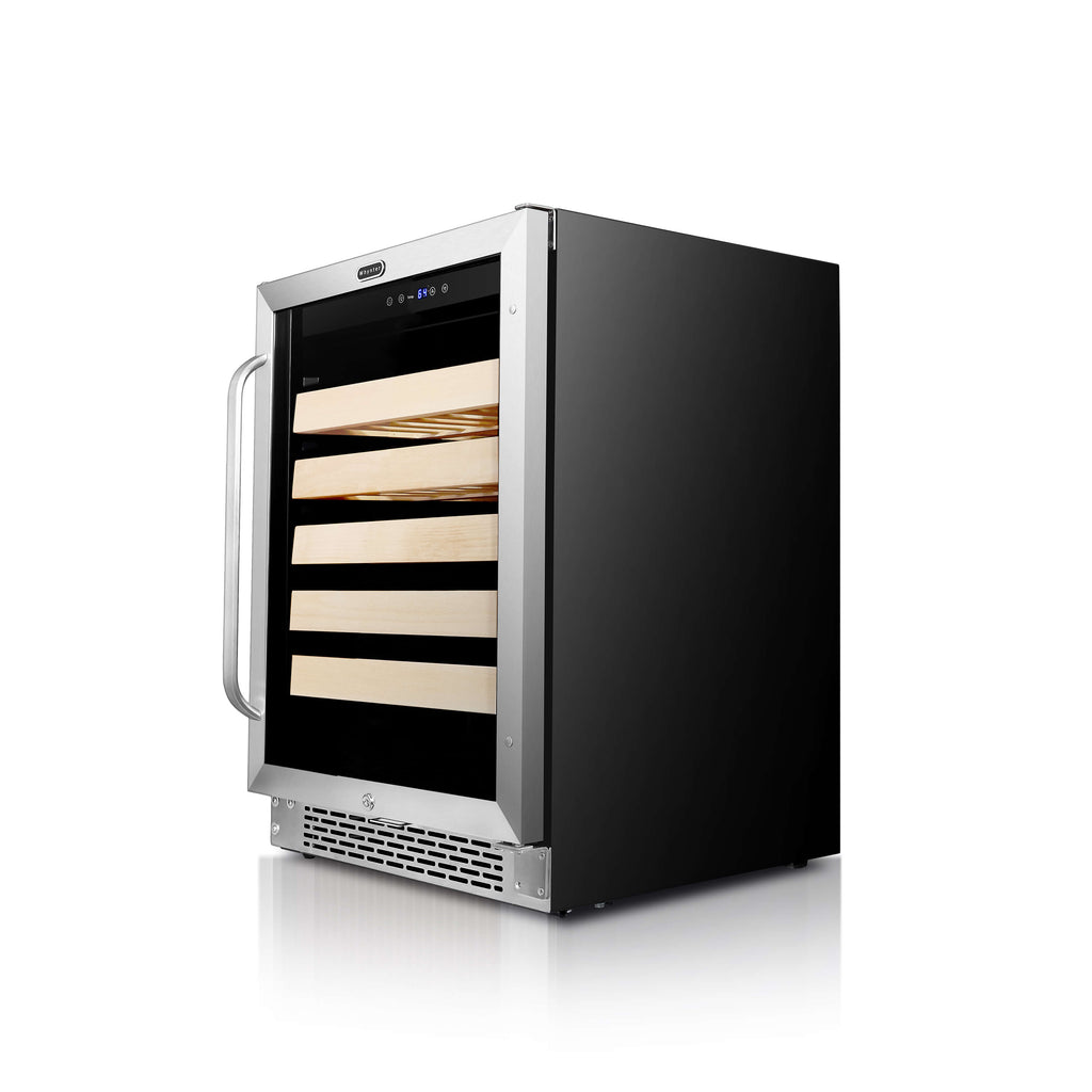 Whynter 24″ Built-In Stainless Steel 54 Bottle Wine Refrigerator Cooler - BWR-541STS - Wine Cooler City