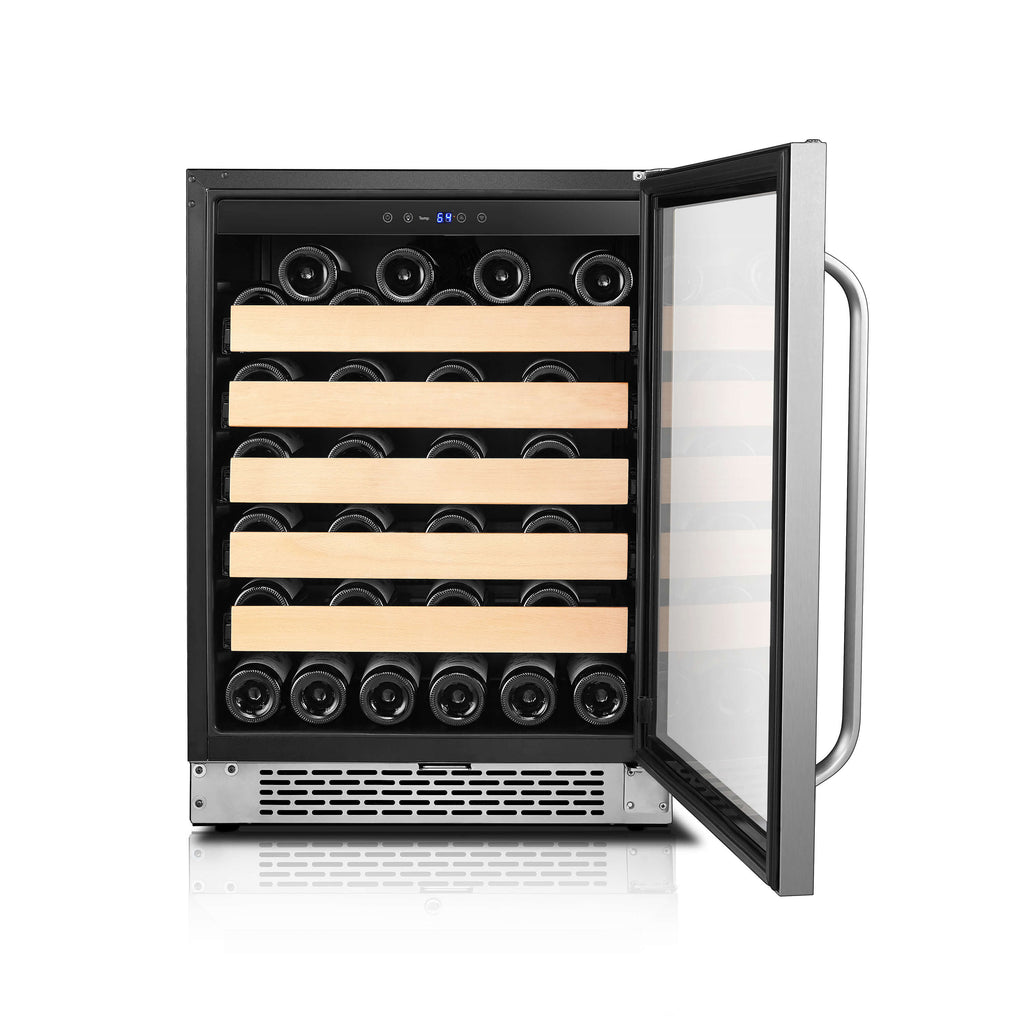 Whynter 24″ Built-In Stainless Steel 54 Bottle Wine Refrigerator Cooler - BWR-541STS - Wine Cooler City