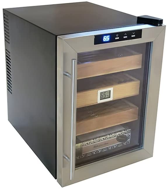 Prestige Import Group Clevelander Thermoelectric Cooler Humidor - Up to 250 Capacity - Color: Black w/Stainless Steel Door