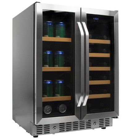 EdgeStar 24 Inch Built-In Wine and Beverage Cooler with French Doors - CWB1760FD - Wine Cooler City