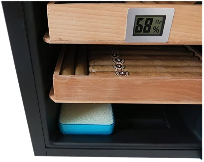 Prestige Import Group Clevelander Thermoelectric Cooler Humidor - Up to 250 Capacity - Color: Black w/Stainless Steel Door
