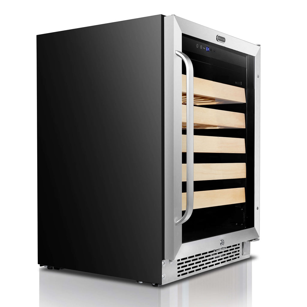 Whynter 24″ Built-In Stainless Steel 54 Bottle Wine Refrigerator Cooler - BWR-541STS - Wine Cooler City