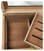 Prestige Import Group - Berkeley Glass Top Humidor - Capacity: Up to 100 - Color: Cherry with Digital Hygrometer