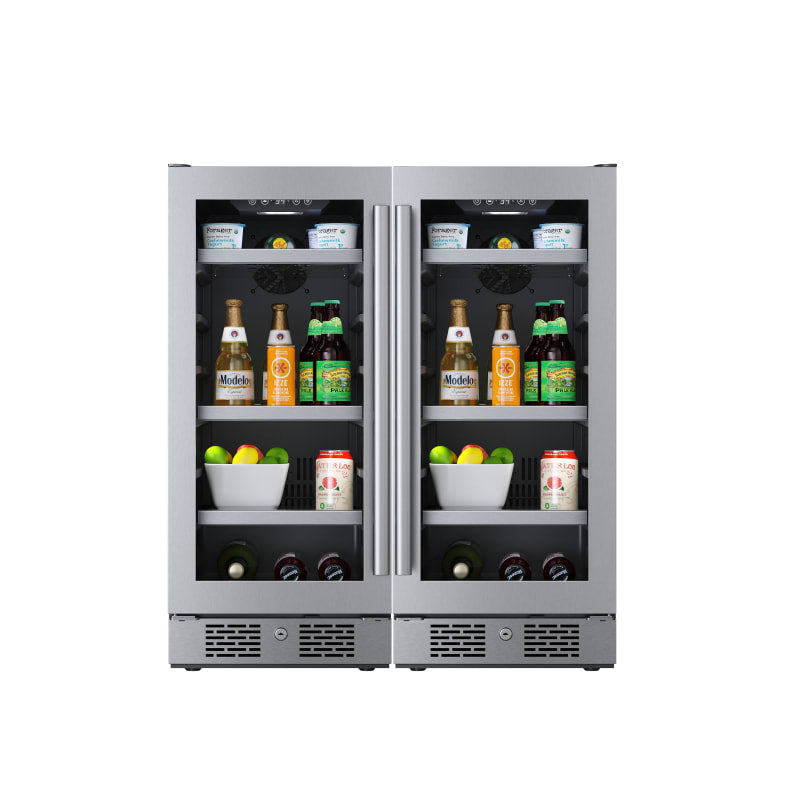 Avallon 30 Inch Wide 172 Can Energy Efficient Beverage Center with LED Lighting, Double Pane Glass, Touch Control Panel and Lockable Doors - ABR152SGDUAL