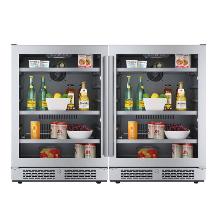 Avallon 48 Inch Wide 280 Can Energy Efficient Beverage Center with LED Lighting, Double Pane Glass, Touch Control Panel and Lockable Doors - ABR242SGDUAL