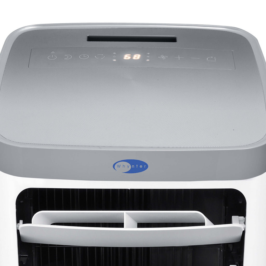Whynter ARC-115WG 11,000 BTU (6,800 BTU SACC) Compact Portable Air Conditioner, Dehumidifier, and Fan with Remote Control, up to 400 sq ft in White/Grey