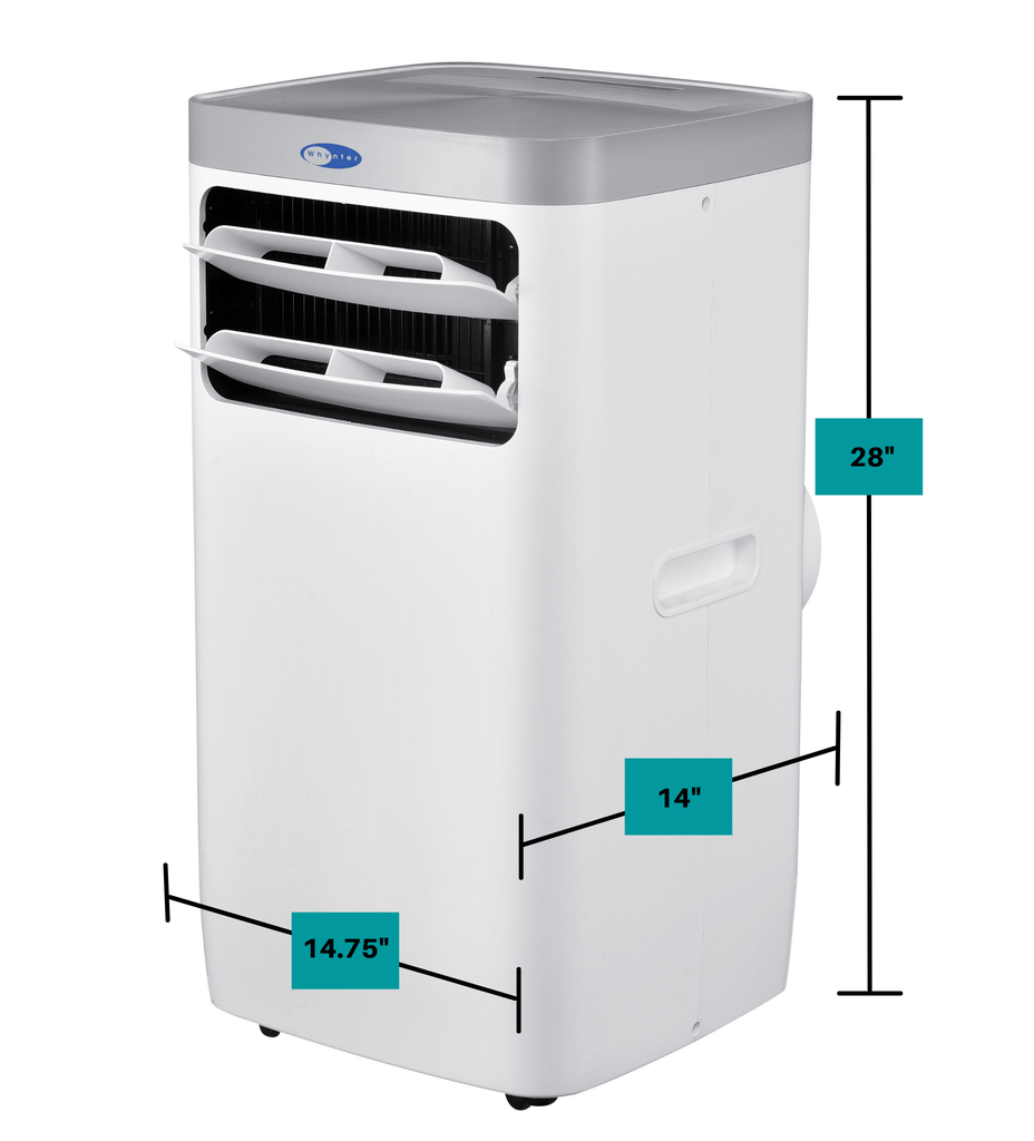 Whynter ARC-115WG 11,000 BTU (6,800 BTU SACC) Compact Portable Air Conditioner, Dehumidifier, and Fan with Remote Control, up to 400 sq ft in White/Grey