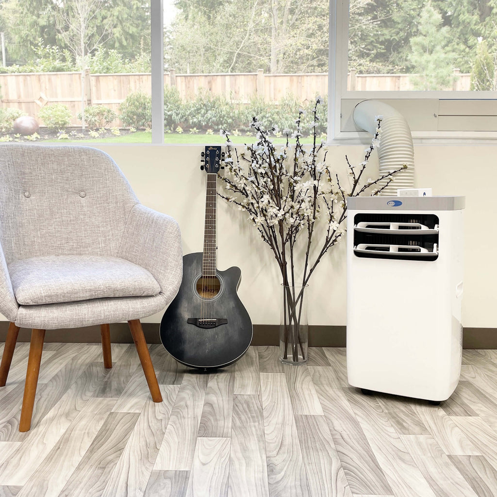 Whynter ARC-115WG 11,000 BTU (6,800 BTU SACC) Compact Portable Air Conditioner, Dehumidifier, and Fan with Remote Control, up to 400 sq ft in White/Grey