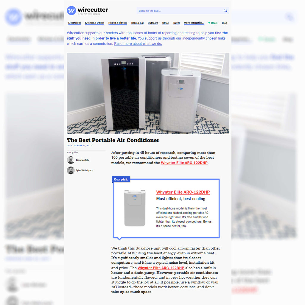 Whynter Elite 12000 BTU Dual Hose Digital Portable Air Conditioner with Heat and Drain Pump - ARC-122DHP - Wine Cooler City