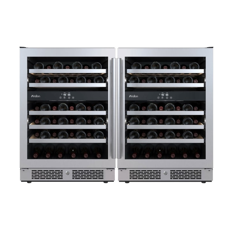 Avallon 48 Inch Wide 90 Bottle Capacity Wine Cooler with Door Locks and 4 Cooling Zones - AWC242DZDUAL