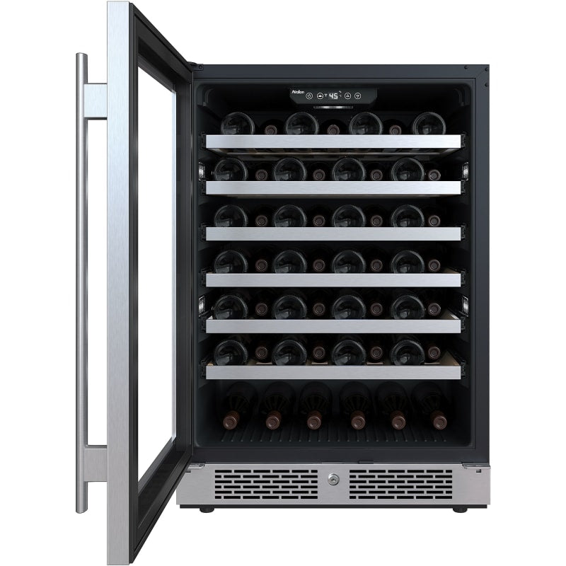 Avallon 24 Inch Wide 53 Bottle Capacity Single Zone Wine Cooler with Left Swing Door - AWC242SZLH