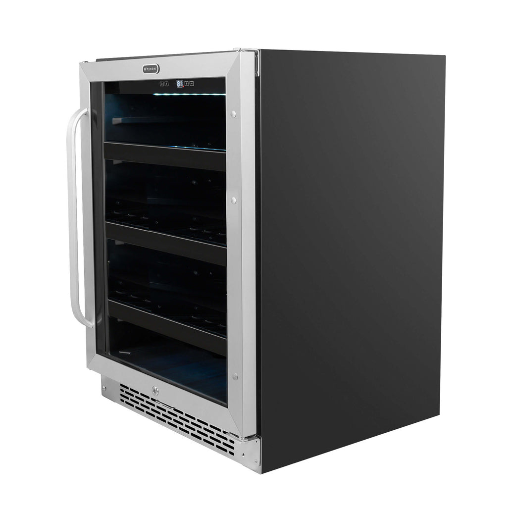 Whynter 24 inch Built-In 140 Can Undercounter Stainless Steel Beverage Refrigerator with Reversible Door, Digital Control, Lock and Carbon Filter - BBR-148SB