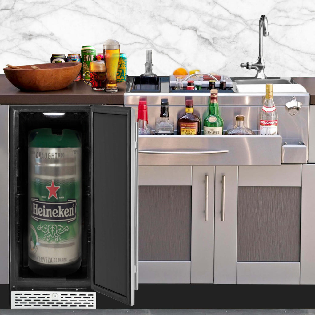 Whynter Stainless Steel Built-in or Freestanding 2.9 cu. ft. Beer Keg Froster Beverage Refrigerator with Digital Controls - BEF-286SB