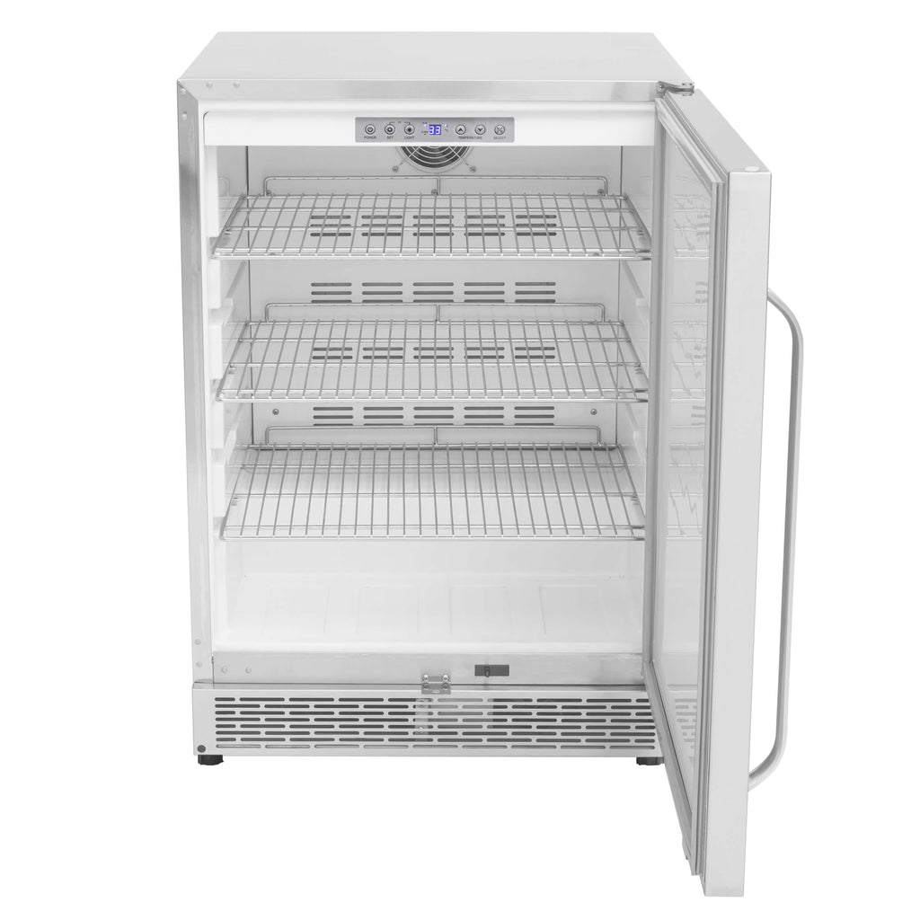 Whynter 24″ Built-in Outdoor 5.3 cu.ft. Beverage Refrigerator Cooler Full Stainless Steel Exterior with Lock and Optional Caster Wheels - BOR-53024-SSW - Wine Cooler City