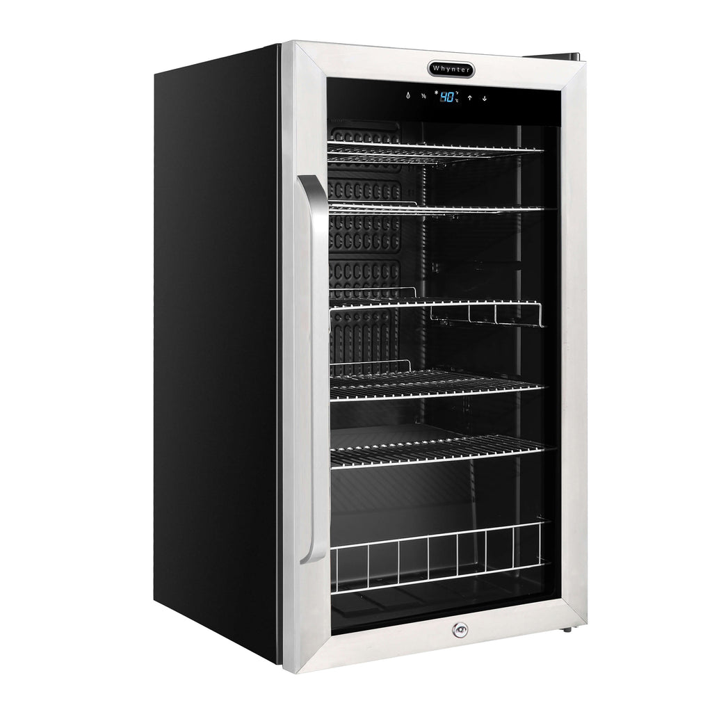 Whynter Freestanding 121 Can Beverage Refrigerator with Digital Control and Internal Fan - BR-1211DS - Wine Cooler City