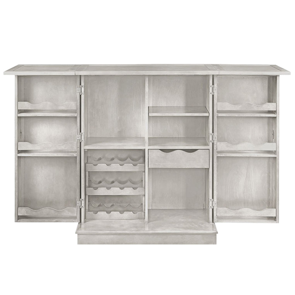 RAM Game Room Portable Folding Bar Cabinet - Antique White - BRCB3 AW - Wine Cooler City