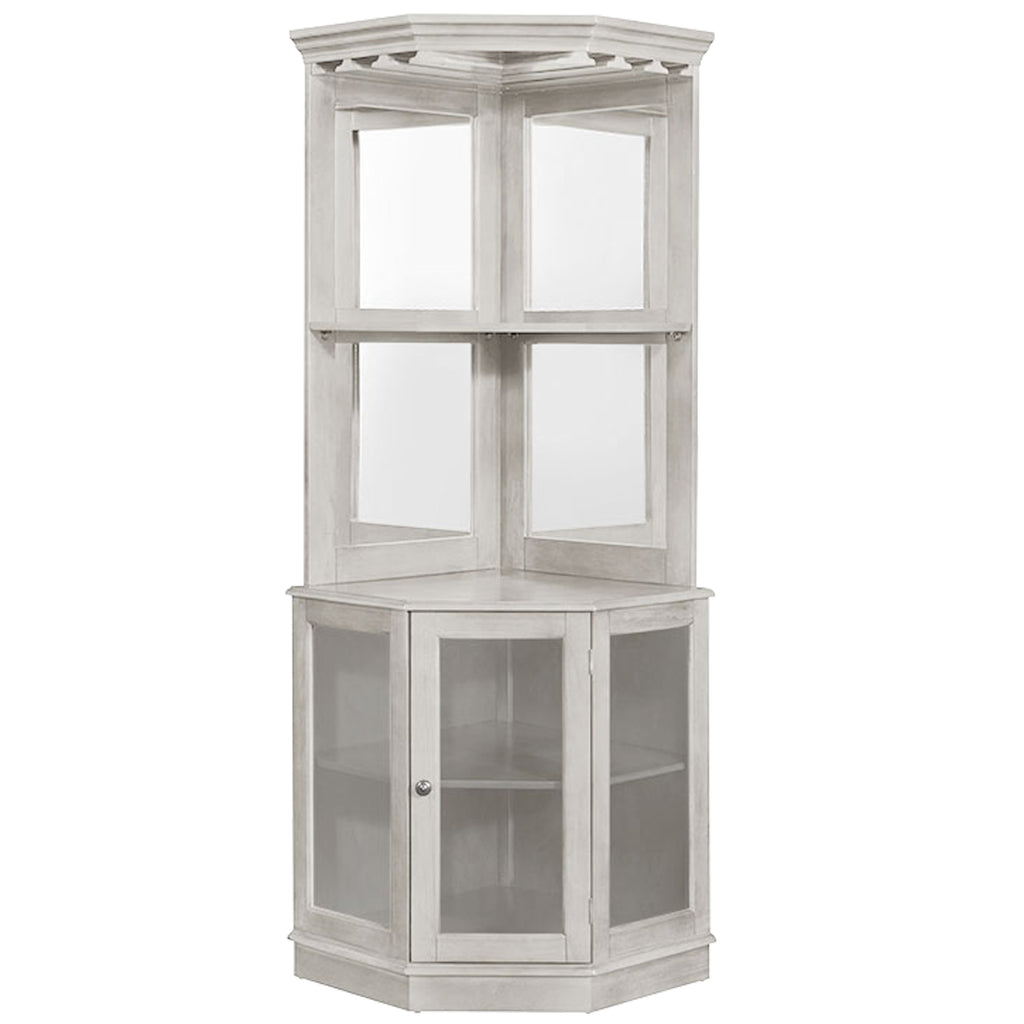 RAM Game Room Corner Bar Cabinet - Antique White - BRCB4 AW