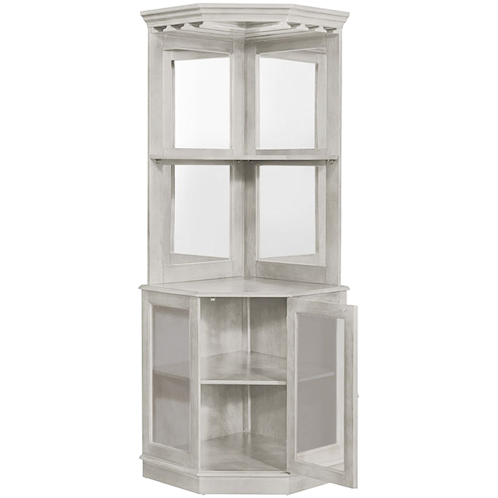 RAM Game Room Corner Bar Cabinet - Antique White - BRCB4 AW