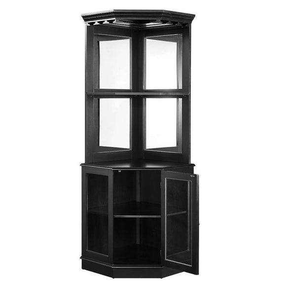 RAM Game Room Corner Bar Cabinet - Black - BRCB4 BLK - Wine Cooler City