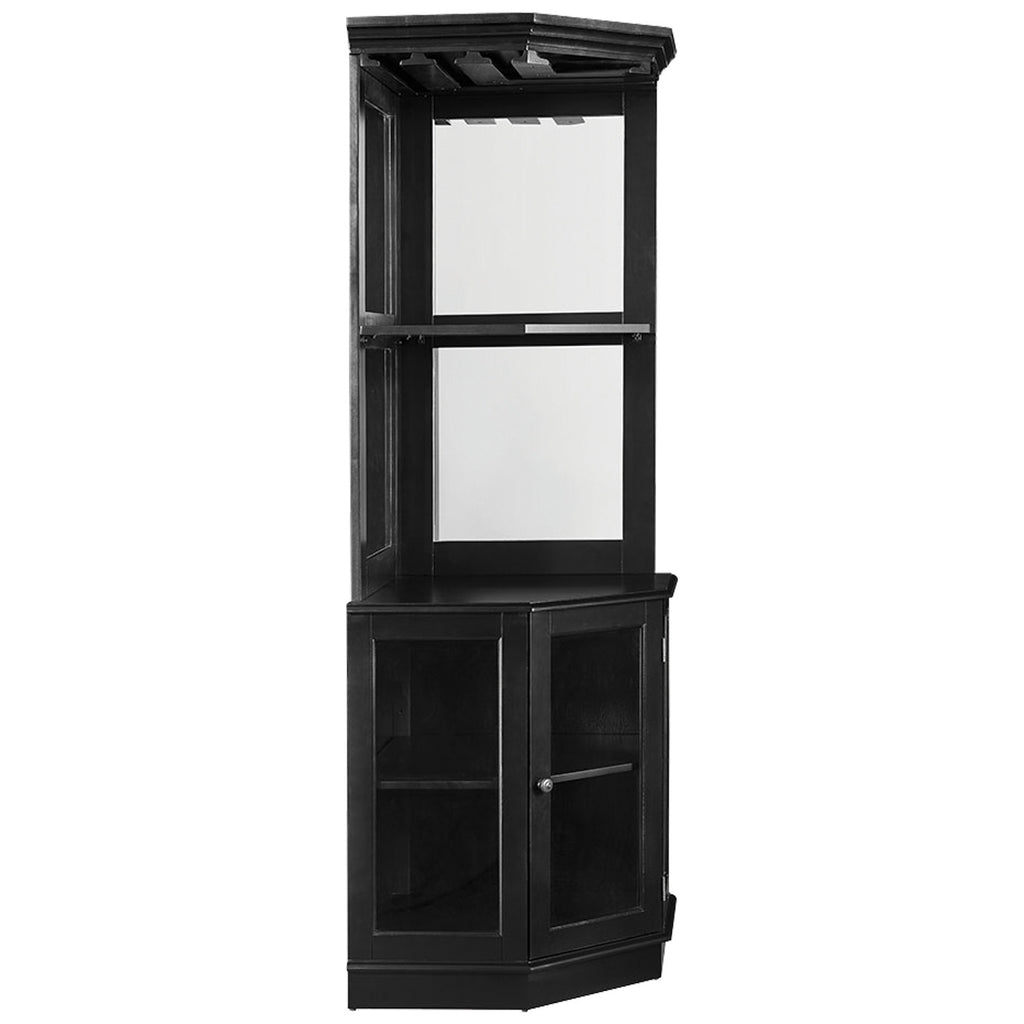 RAM Game Room Corner Bar Cabinet - Black - BRCB4 BLK - Wine Cooler City