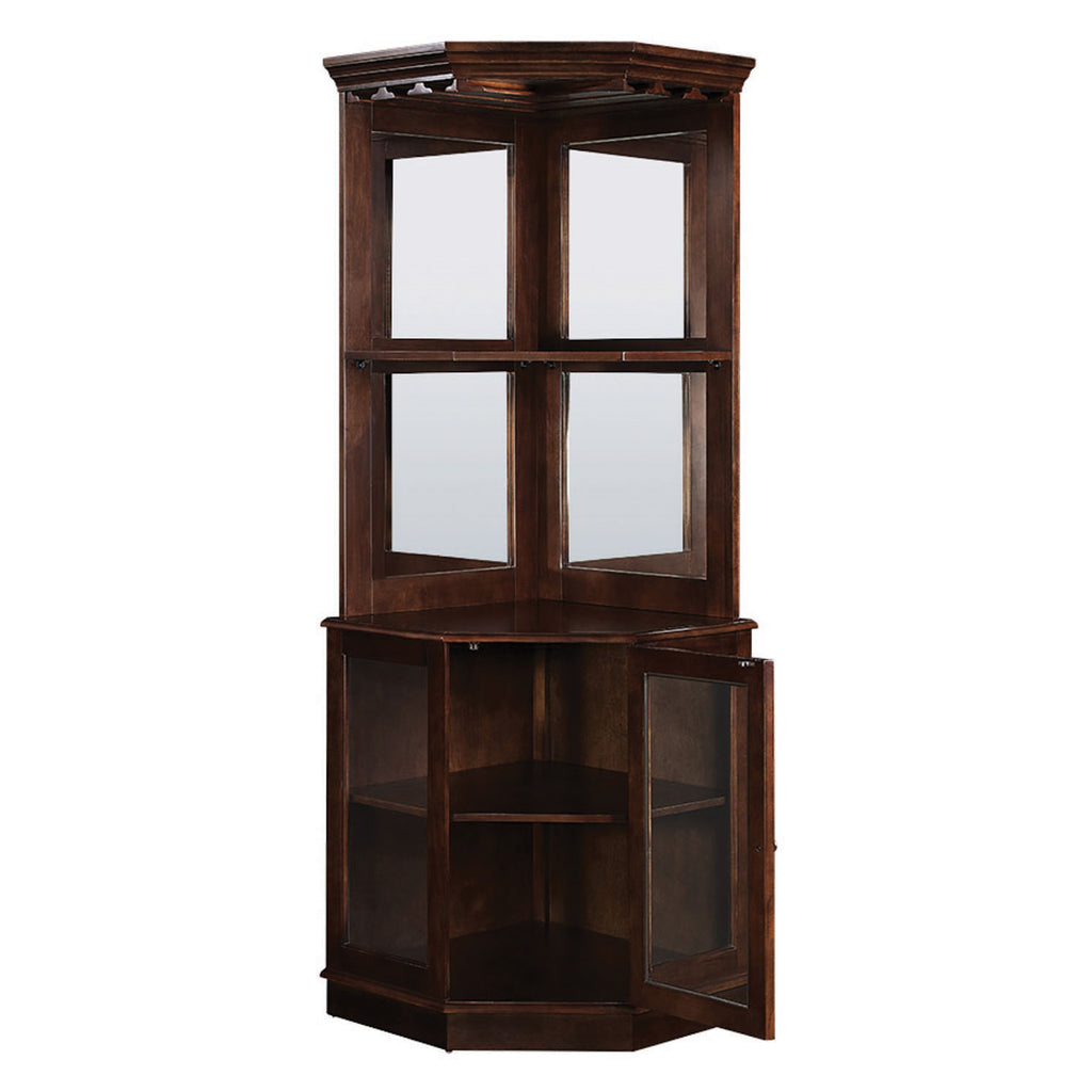 RAM Game Room Corner Bar Cabinet - Cappuccino - BRCB4 CAP