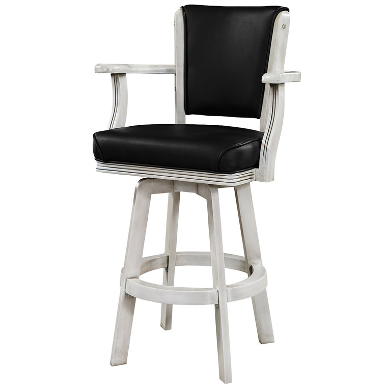 RAM Game Room Backed Barstool Square Seat - Antique White - BBSTL2 AW