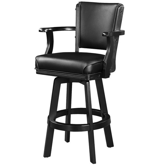 RAM Game Room Backed Barstool Square Seat - Black - BSTL2 BLK - Wine Cooler City