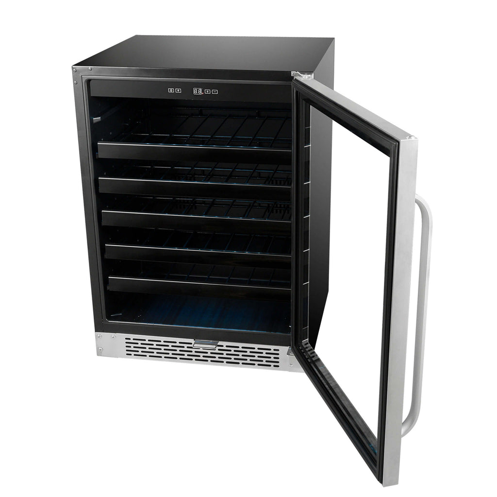 Whynter 24 inch Built-In 46 Bottle Undercounter Stainless Steel Wine Refrigerator with Reversible Door, Digital Control, Lock and Carbon Filter - BWR-408SB
