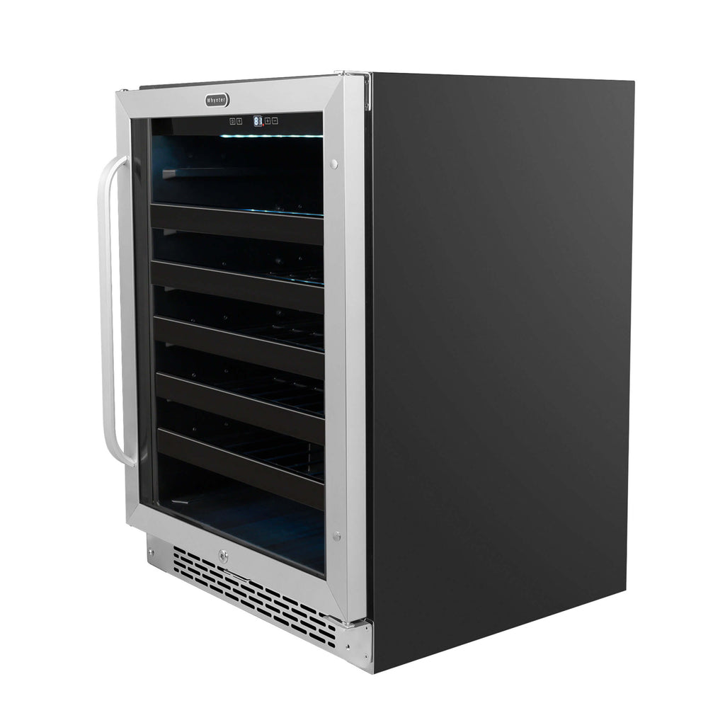Whynter 24 inch Built-In 46 Bottle Undercounter Stainless Steel Wine Refrigerator with Reversible Door, Digital Control, Lock and Carbon Filter - BWR-408SB