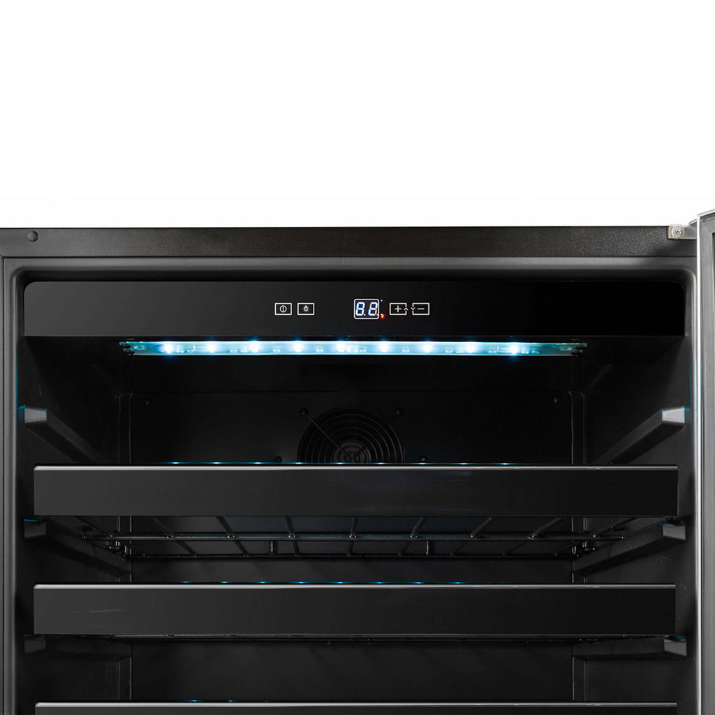 Whynter 24 inch Built-In 46 Bottle Undercounter Stainless Steel Wine Refrigerator with Reversible Door, Digital Control, Lock and Carbon Filter - BWR-408SB