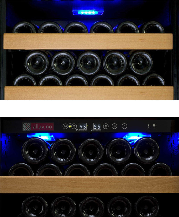 Allavino 32" Wide Vite II Tru-Vino 277 Bottle Single Zone Black Left Hinge Wine Refrigerator - YHWR305-1BL20