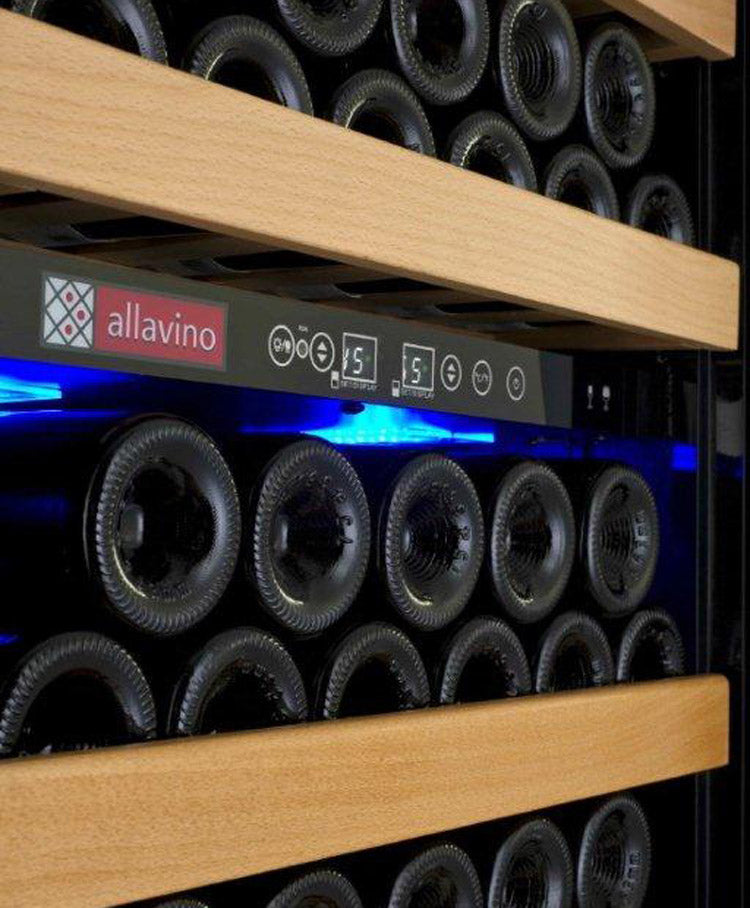 Allavino 24" Wide Vite II Tru-Vino 99 Bottle Dual Zone Black Right Hinge Wine Refrigerator - YHWR99-2BR20
