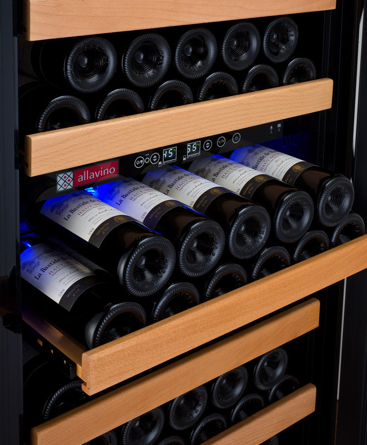 Allavino 24" Wide Vite II Tru-Vino 99 Bottle Dual Zone Black Right Hinge Wine Refrigerator - YHWR99-2BR20