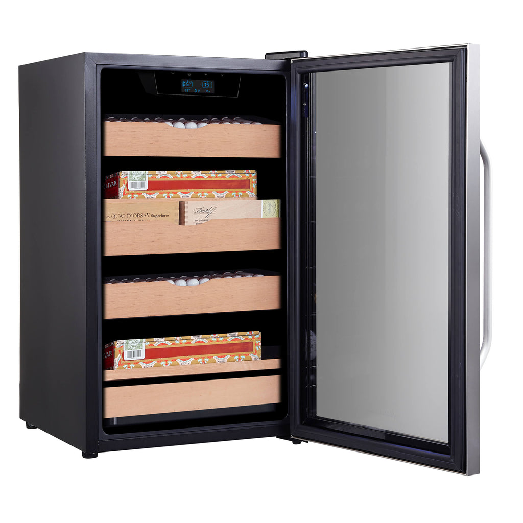 Whynter 4.2 cu.ft. Cigar Cabinet Cooler and Humidor with Humidity Temperature Control and Spanish Cedar Shelves - CHC-421HC