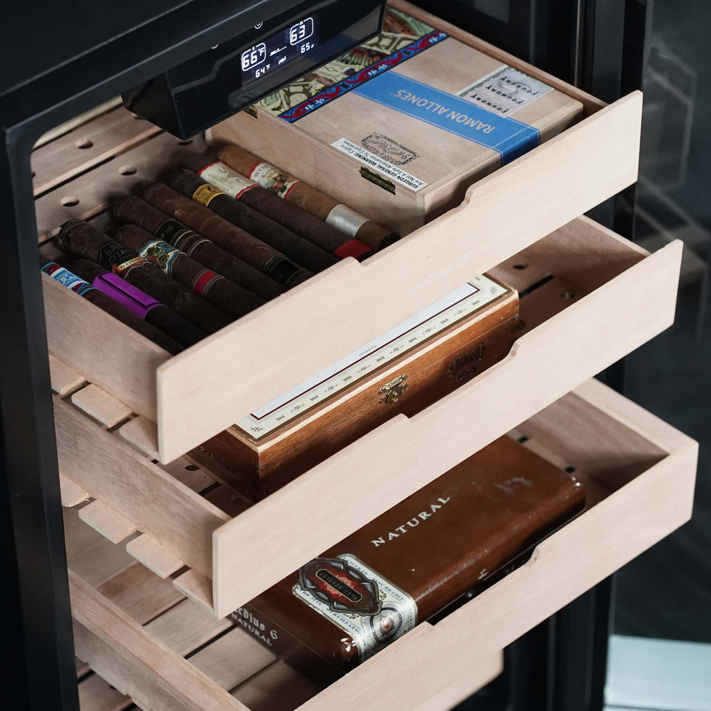 Whynter 4.2 cu.ft. Cigar Cabinet Cooler and Humidor with Humidity Temperature Control and Spanish Cedar Shelves - CHC-421HC