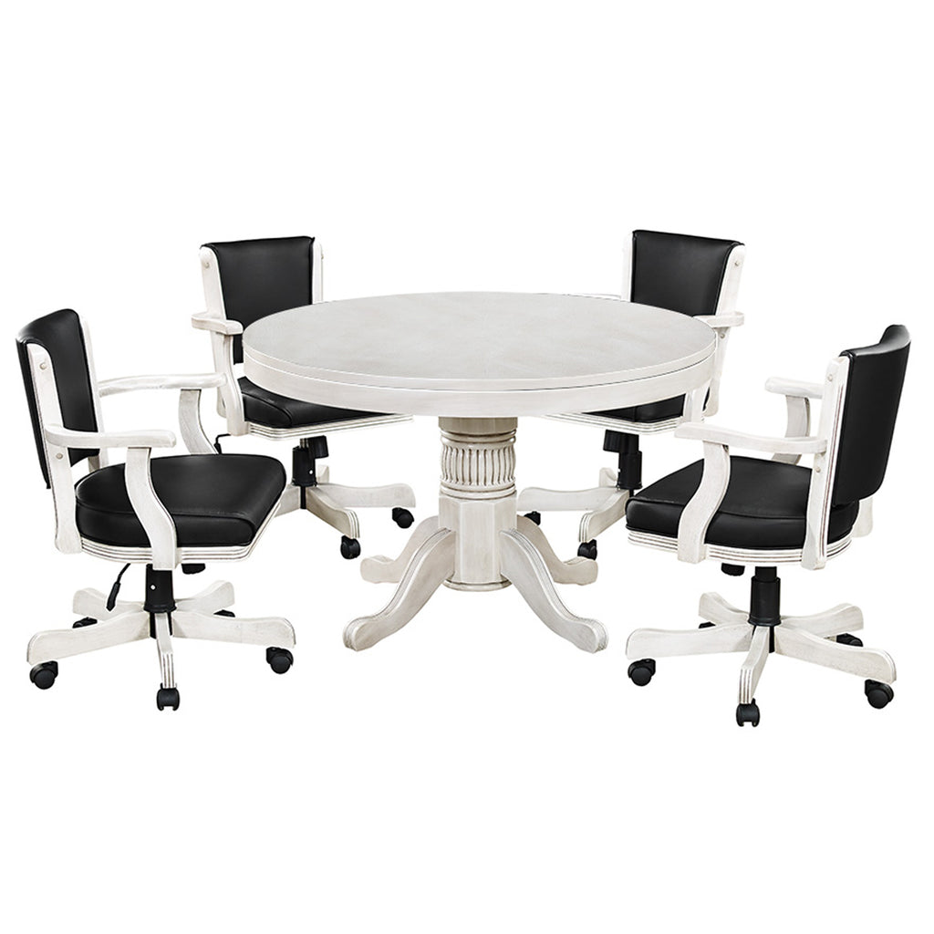RAM Game Room 48" Game Table - Antique White - GTBL48 AW - Wine Cooler City